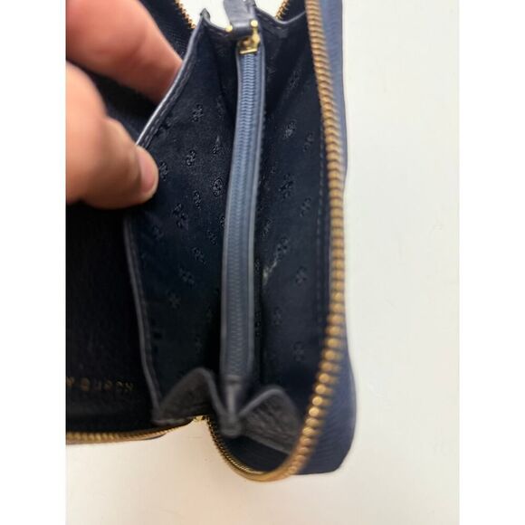 Tory Burch Navy Leather Wristlet Wallet - Picture 6 of 9